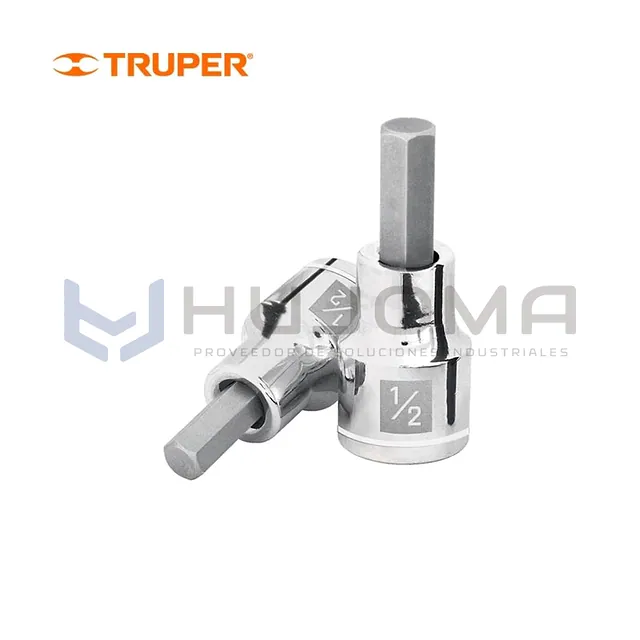 Dados de punta hexagonal en pulgadas encastre 1/2" Truper