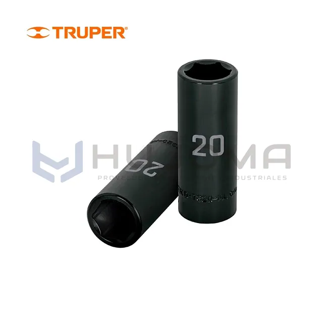 Dados largos de impacto en mm, cuadro 1/2", 6 puntas Truper