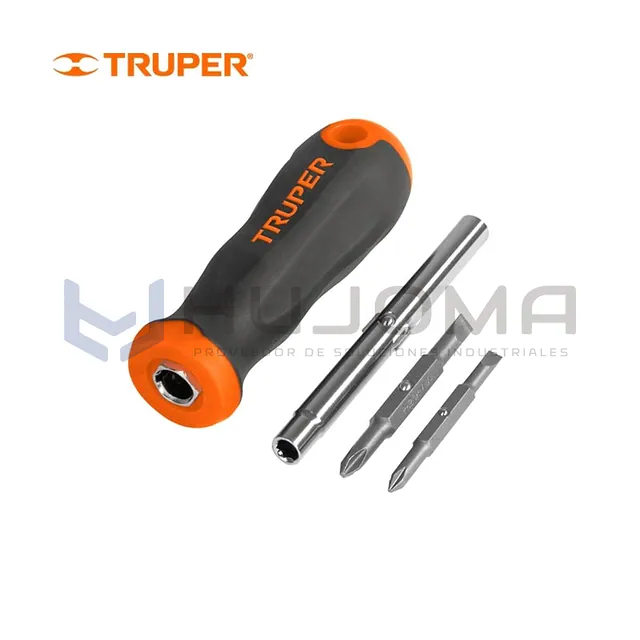 Desarmador 2 Puntas Dobles y Barra con 2 Cajas Hexagonales Truper DT-4