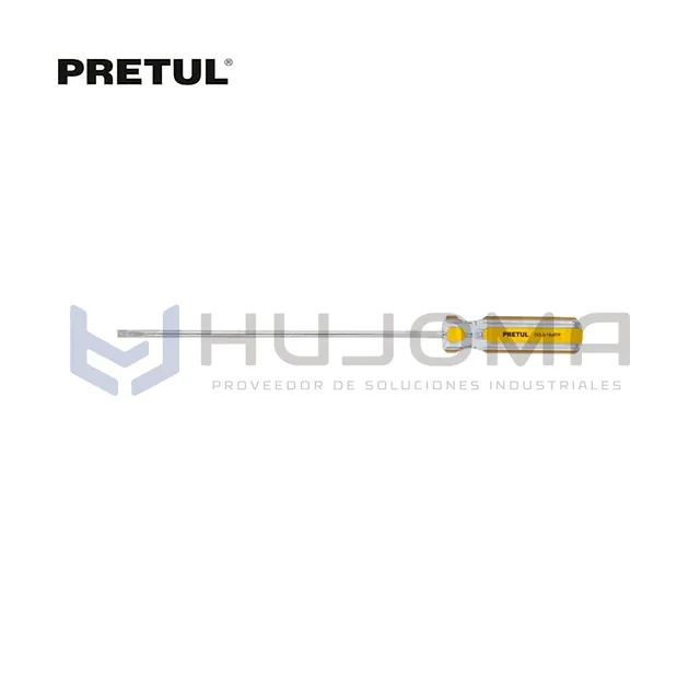 Desarmador Plano Cabinet 3/16" x 8" Mango de PVC Pretul 21469