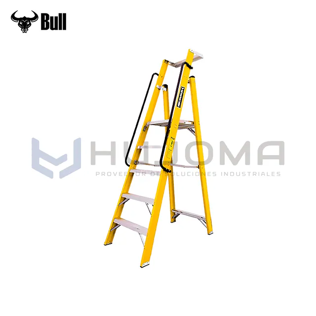 Escalera de Fibra Tipo Plataforma 3 Pasos FTP136-3IA American Bull