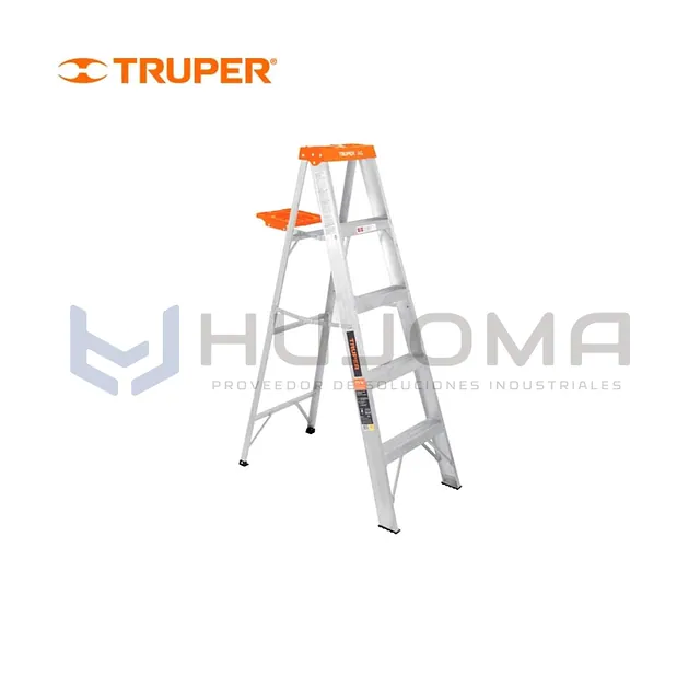 Escalera de tijera de aluminio 4 peldaños con bandeja Truper 10264