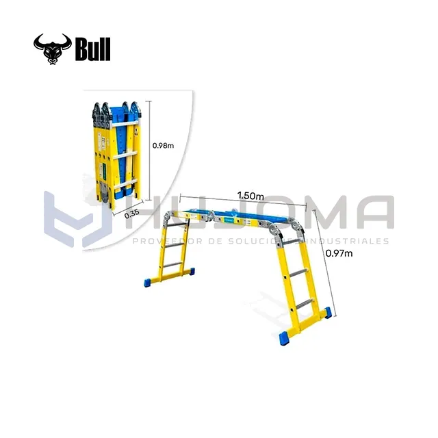 Escalera Multiusos Fibra de Vidrio 12 Pasos FM150-12IA+P American Bull