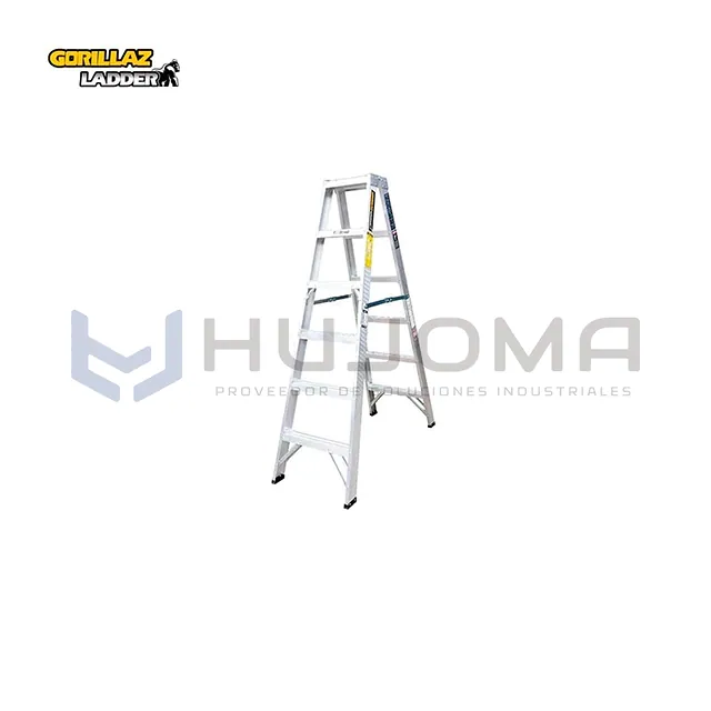 Escalera Tijera de Aluminio Doble Acceso 6 Pasos Gorillaz GATD6-II