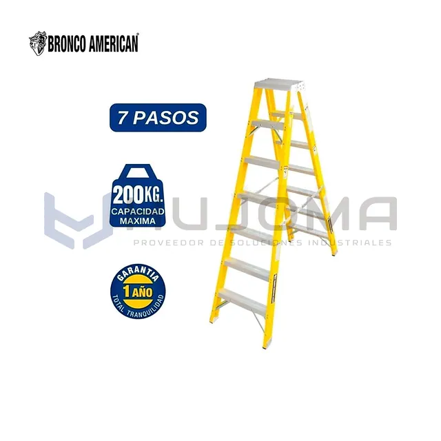 Escalera Tijera Fibra 7 Pasos Doble Acceso FTDA-7IA Bronco American