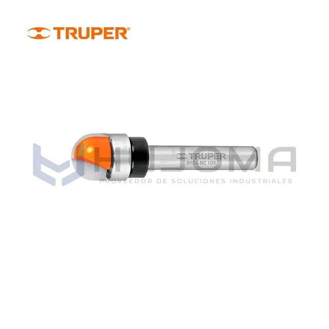 Fresa para Router Media Caña 1/2" con Rodaje Truper 11464