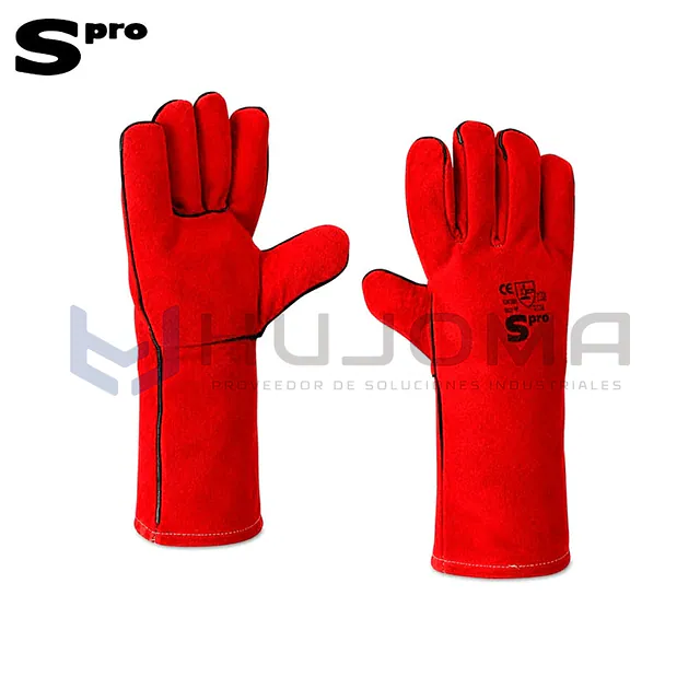 Guante de Soldador de Carnaza 14" con Kevlar Spro Red Dragon