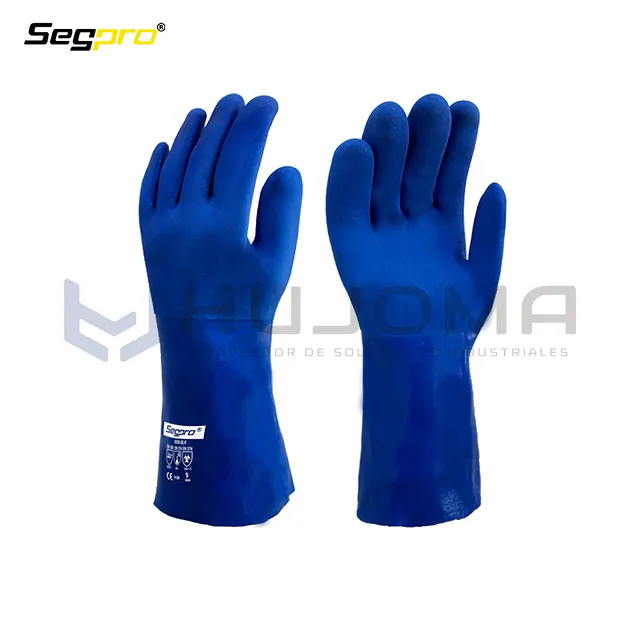 Guante Recubierto de PVC Azul 30 cm Segpro