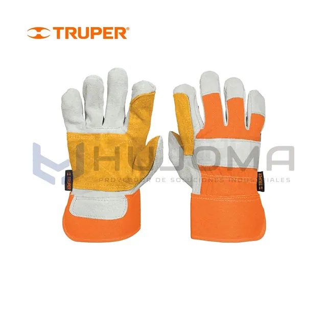 Guantes de carnaza y loneta con refuerzo unitalla Truper 14246