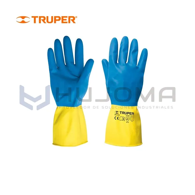 Guantes de látex reforzados para limpieza talla G Truper GU-333 (15269)