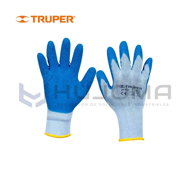 Guantes de poliéster palma de látex talla G Truper GU-413 (15267)