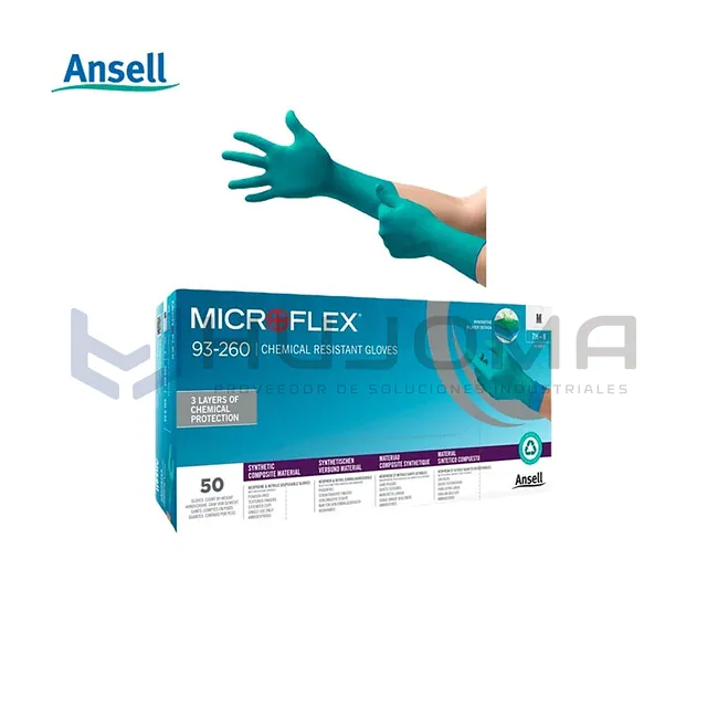 Guantes Desechables Resistentes a Químicos Ansell Microflex 93-260