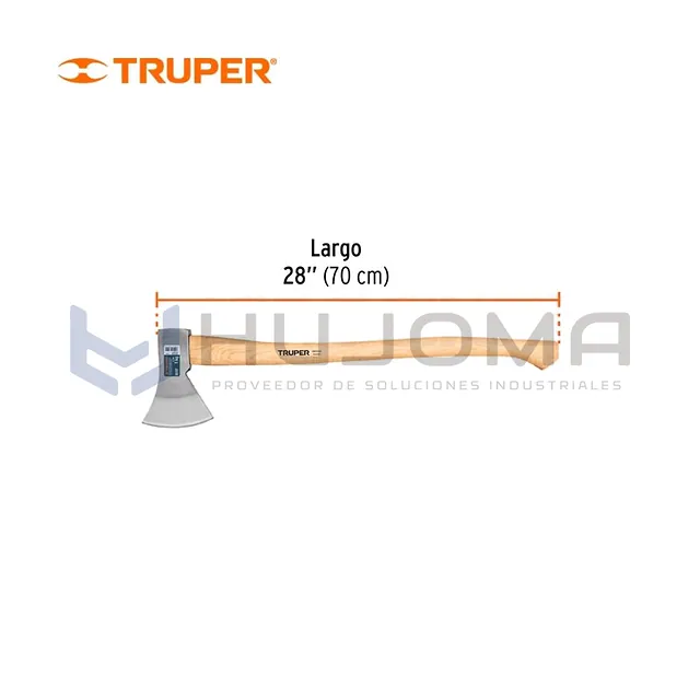 Hacha Europea 1000 g, mango hickory 28" Truper 101768