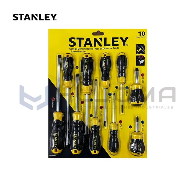 Juego de 10 Destornilladores CushionGrip STMT66676-840 Stanley