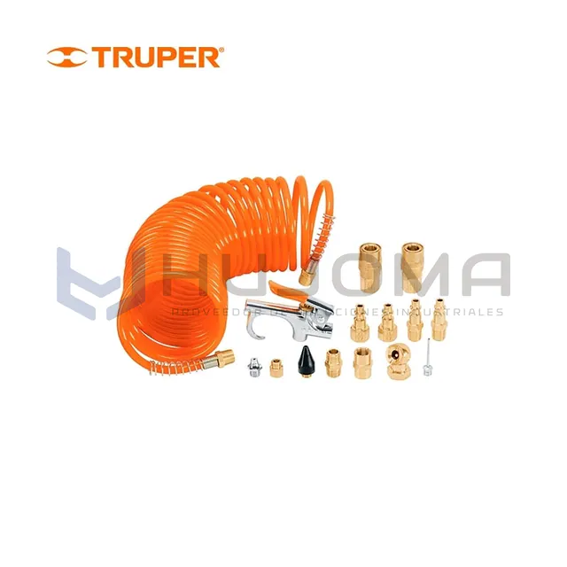 Juego de 15 Accesorios Neumáticos con Manguera de 7.5 m Truper 19094