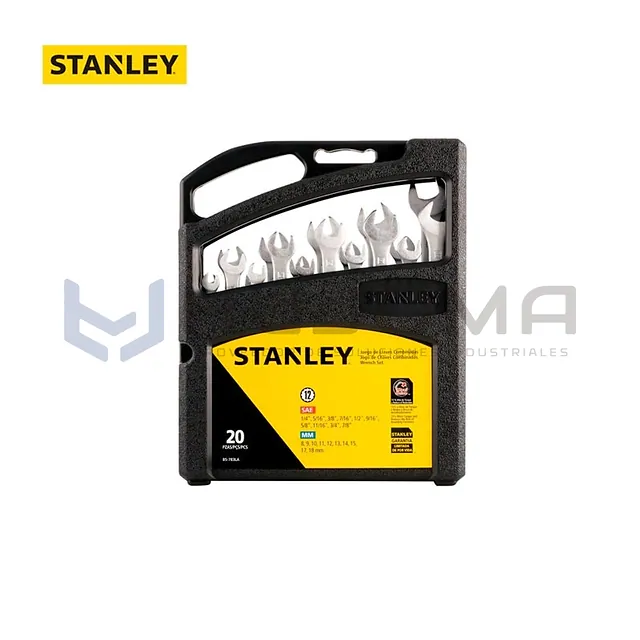 Juego de 20 Llaves Combinadas Métricas/Pulgadas Stanley 85-783LA
