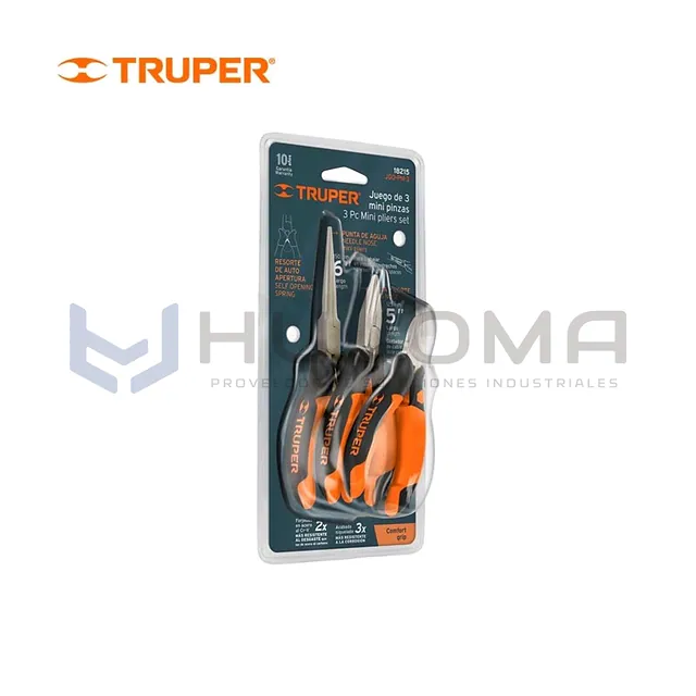 Juego de 3 mini alicates, Comfort Grip Truper 18215