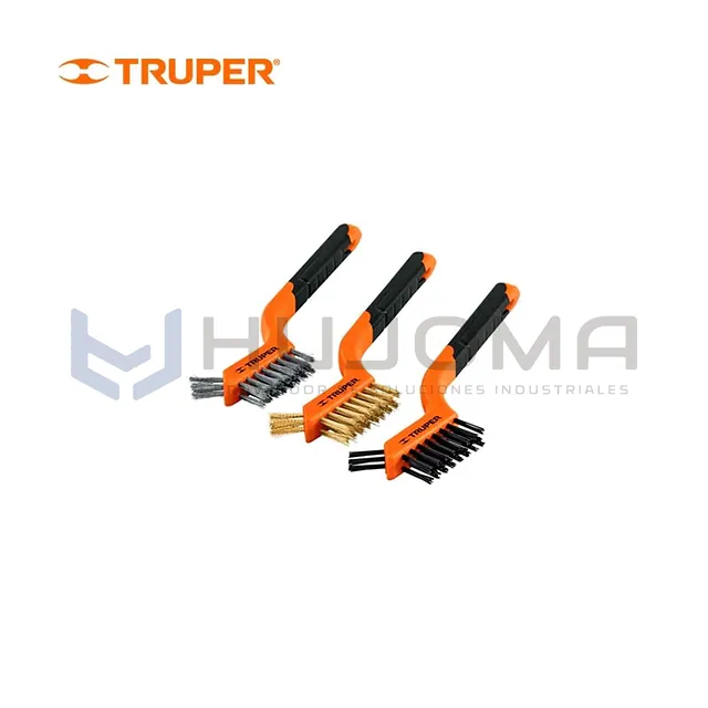 Juego de 3 Minicepillos de Alambre 28 Pinceles Truper JCEA-3