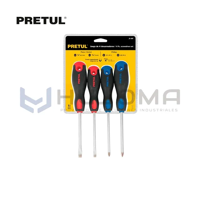Juego de 4 Desarmadores Comfort Grip Pretul 20218