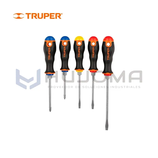 Juego de 5 Desarmadores Comfort Grip Truper 14138