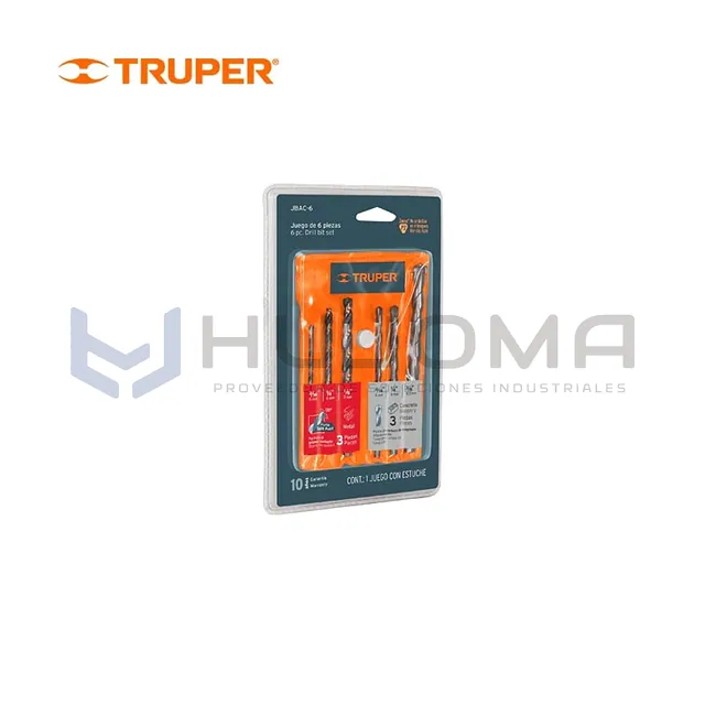 Juego de 6 brocas para metal y concreto Truper 11336