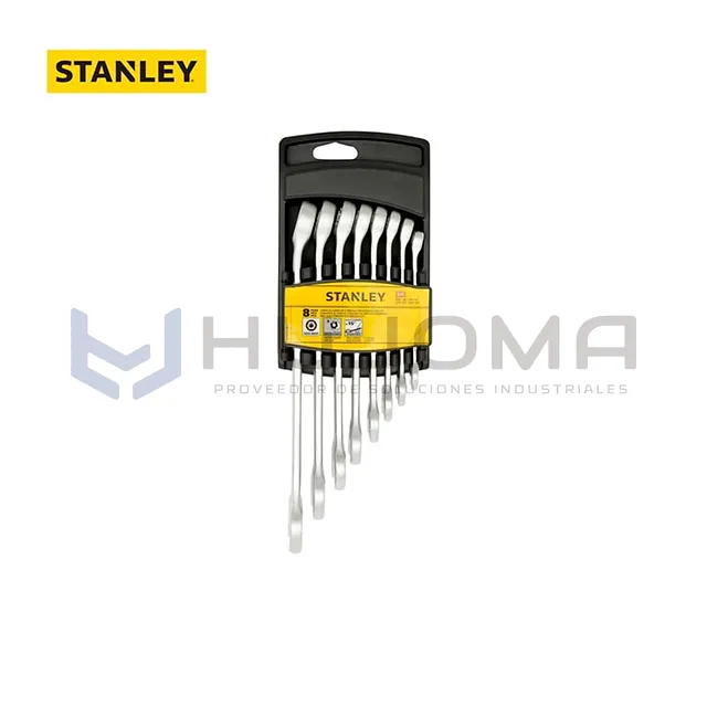 Juego de 8 Llaves Combinadas Antislip Pulgadas Stanley STMT73748-LA