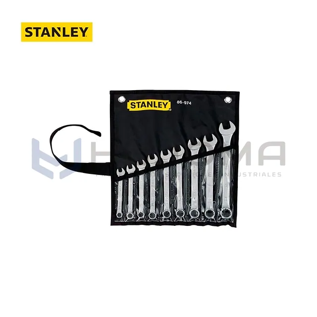 Juego de 9 Llaves Combinadas Métricas Stanley 86-974