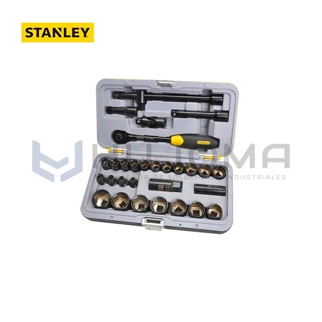 Juego de Dados FatMax Cromo Negro 1/2" Métrico Stanley 94-662