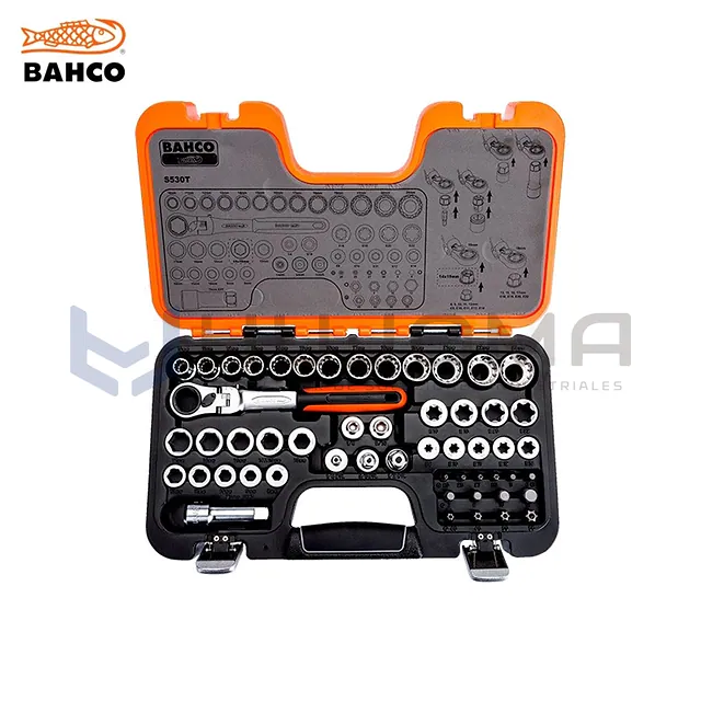 Juego de Dados Pasantes 53 piezas 1/4" Bahco S530T