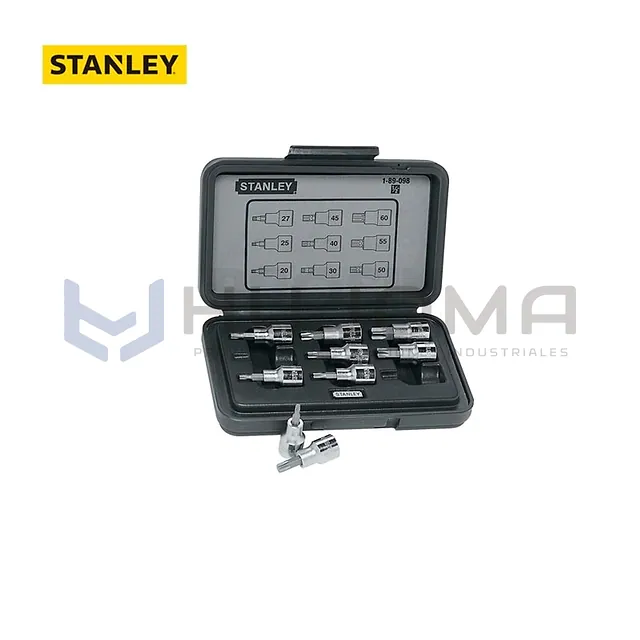 Juego de Dados Punta Torx 9 piezas, Mando 1/2", 89-098 Stanley