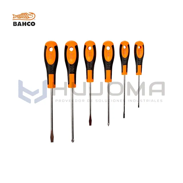 Juego de Desarmadores Planos y Phillips 6 piezas Bahco 606-6