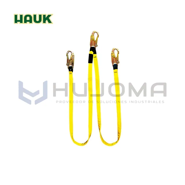 Línea de conexión doble 1.80 m con 3 ganchos 3/4" Hauk XN2P
