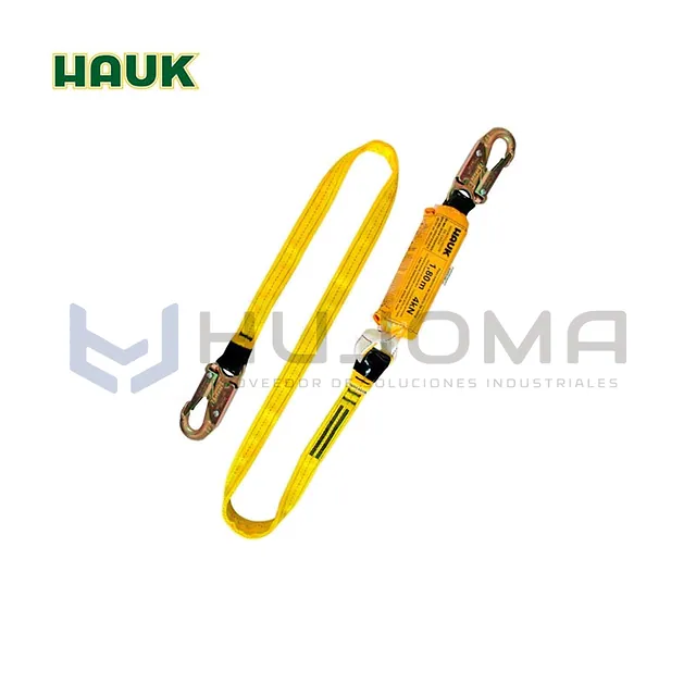 Línea de vida 1.80 m con amortiguador y 2 ganchos 3/4" Hauk DN1P