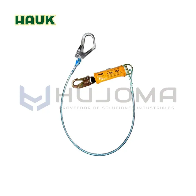 Línea de vida cable de acero 1/4" ganchos 3/4" y 2 1/4" Hauk DF1G