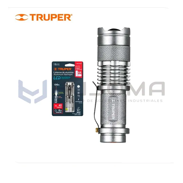 Linterna de aluminio LED 40 lm 1 pila AA Truper LINA-1AA