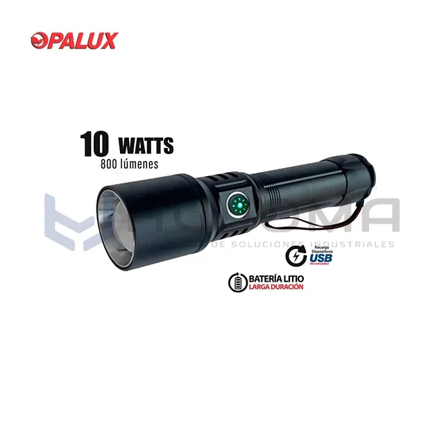 Linterna Led Táctica Recargable 10W Opalux OP-8942