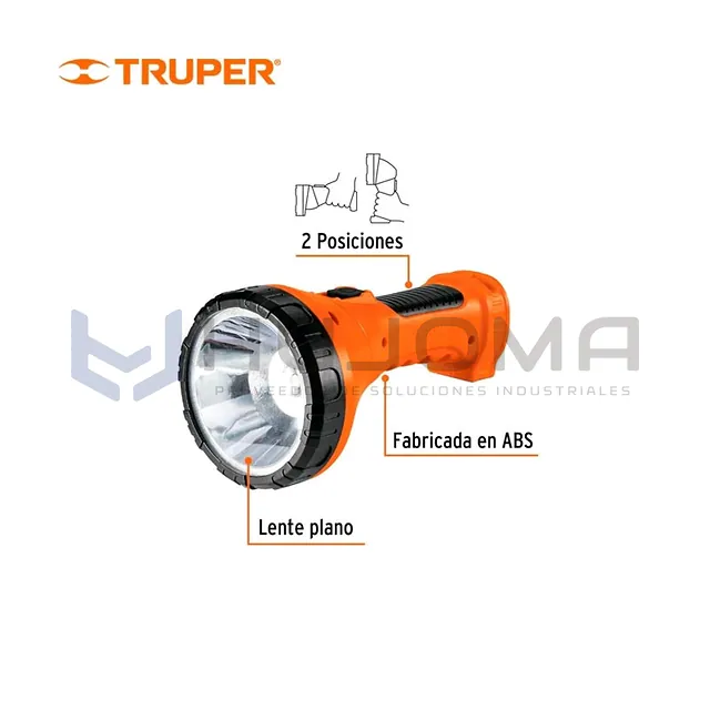 Linterna plástica LED 300 lm recargable Truper 16005