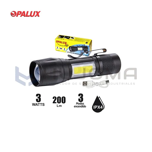 Linterna Recargable 3W Opalux OP-1309