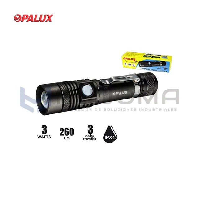 Linterna Recargable 3W Opalux OP-1736