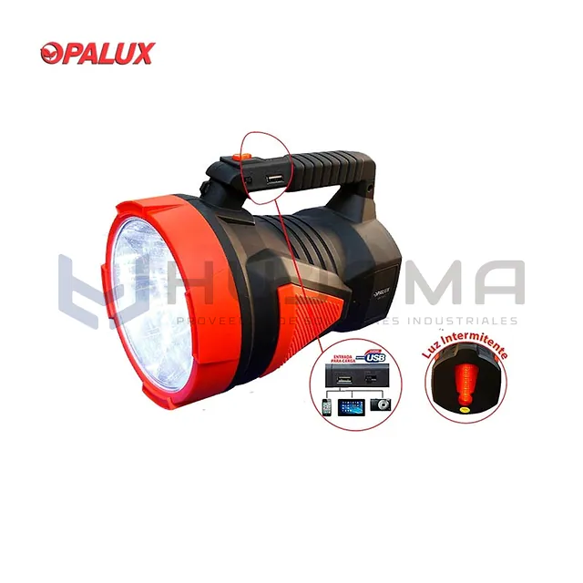 Linterna Recargable LED 10W Opalux OP-7055 con Salida USB