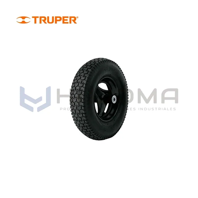 Llanta Completa Neumática 16" con Eje y Baleros Truper 11852