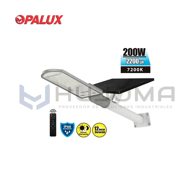 Luminaria LED 200W con Panel Solar Opalux OP-SL316SL-200W