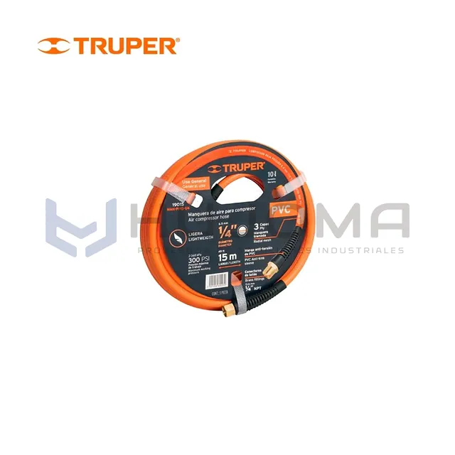 Manguera de PVC para Compresora 15 m x 1/4" Truper 19015