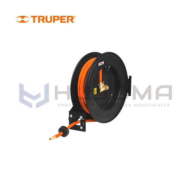 Manguera para compresor 15 m x 3/8" con carrete retráctil Truper 10388