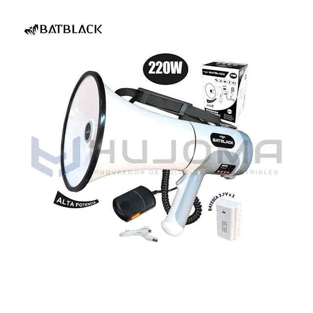 Megáfono 220W Recargable Batblack BT-MF220