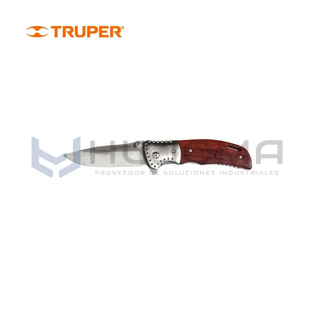 Navaja Abatible Mango de Madera 4-3/4" Truper 17023