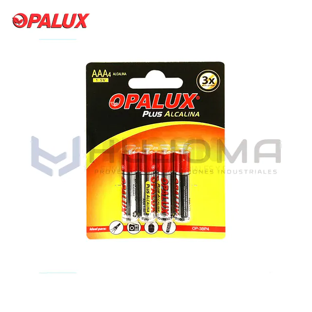 Pila Alcalina AAA 1.5 V Pack x4 Opalux OP-3BP4