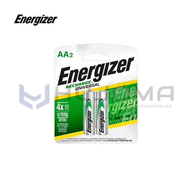 Pila Recargable AA Energizer Recharge Pack x2