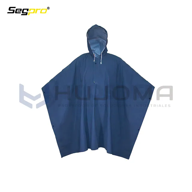 Poncho de PVC para Lluvia 0.32 mm Azul Segpro PPVCP-AZU