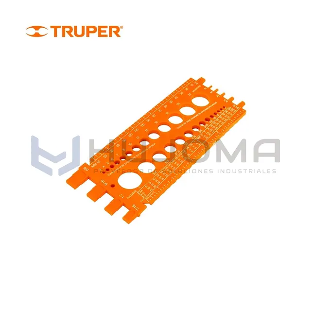 Regleta Medidora de Tuercas y Tornillos 22 cm Truper 10811